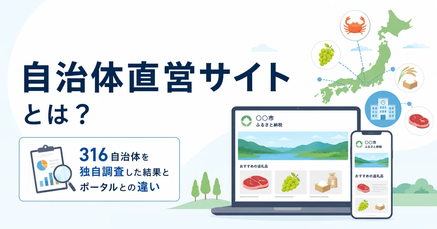 ふるさと納税の自治体直営サイトを説明するアイキャッチ